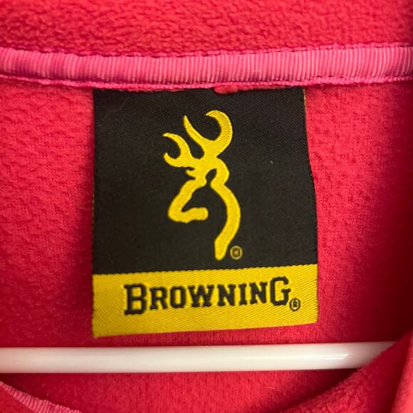 Browning Hot Pink Fleece Full Zip Jacket Buckmark Logo Size XL - Picture 8 of 11